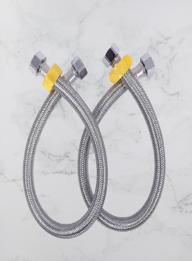 COSVIT 18"Inch Silver Stainless Steel Heavy Duty Connection Pipe for Geysers and Taps, (Pack of 2) (18 INCH) - Image 1